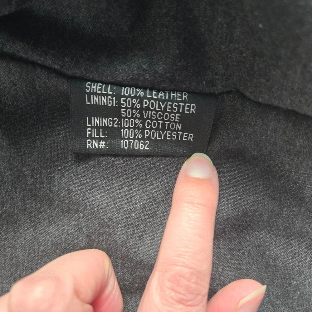 IZOD Leather Jacket Mens Medium‎ Black Full Zip Classic Minimalist Coat